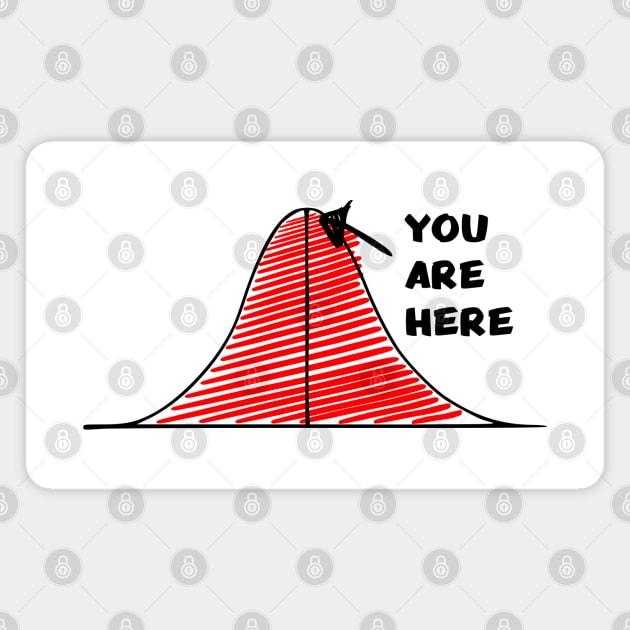 Funny – normal distribution – Bell curve – You are here Magnet by LiveForever